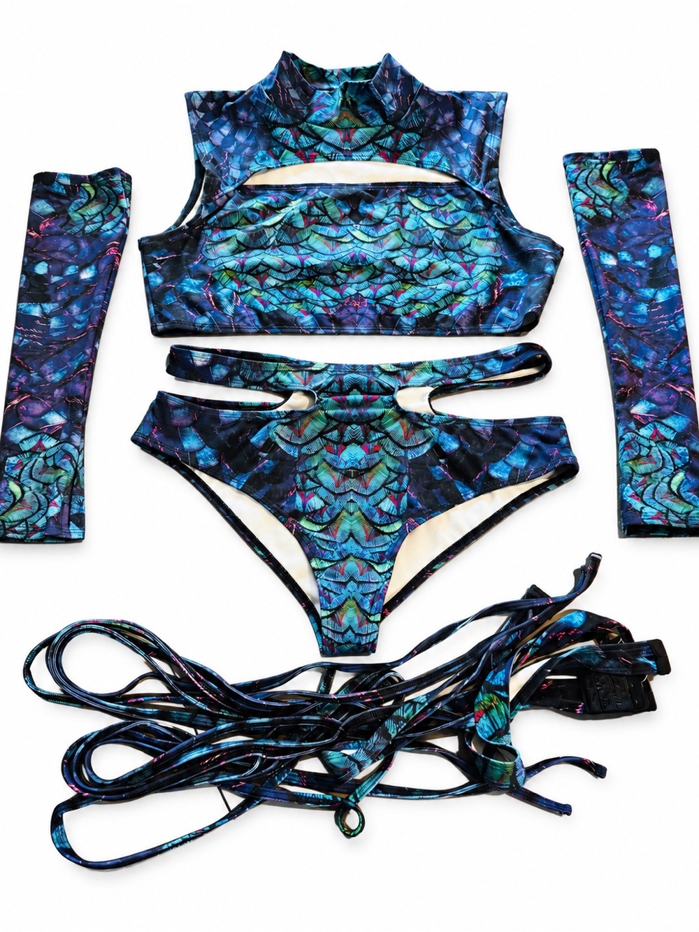 Candy Catz Peekok Vol. 2 Cutout Rave Set XL 5 Piece Festival Outfit